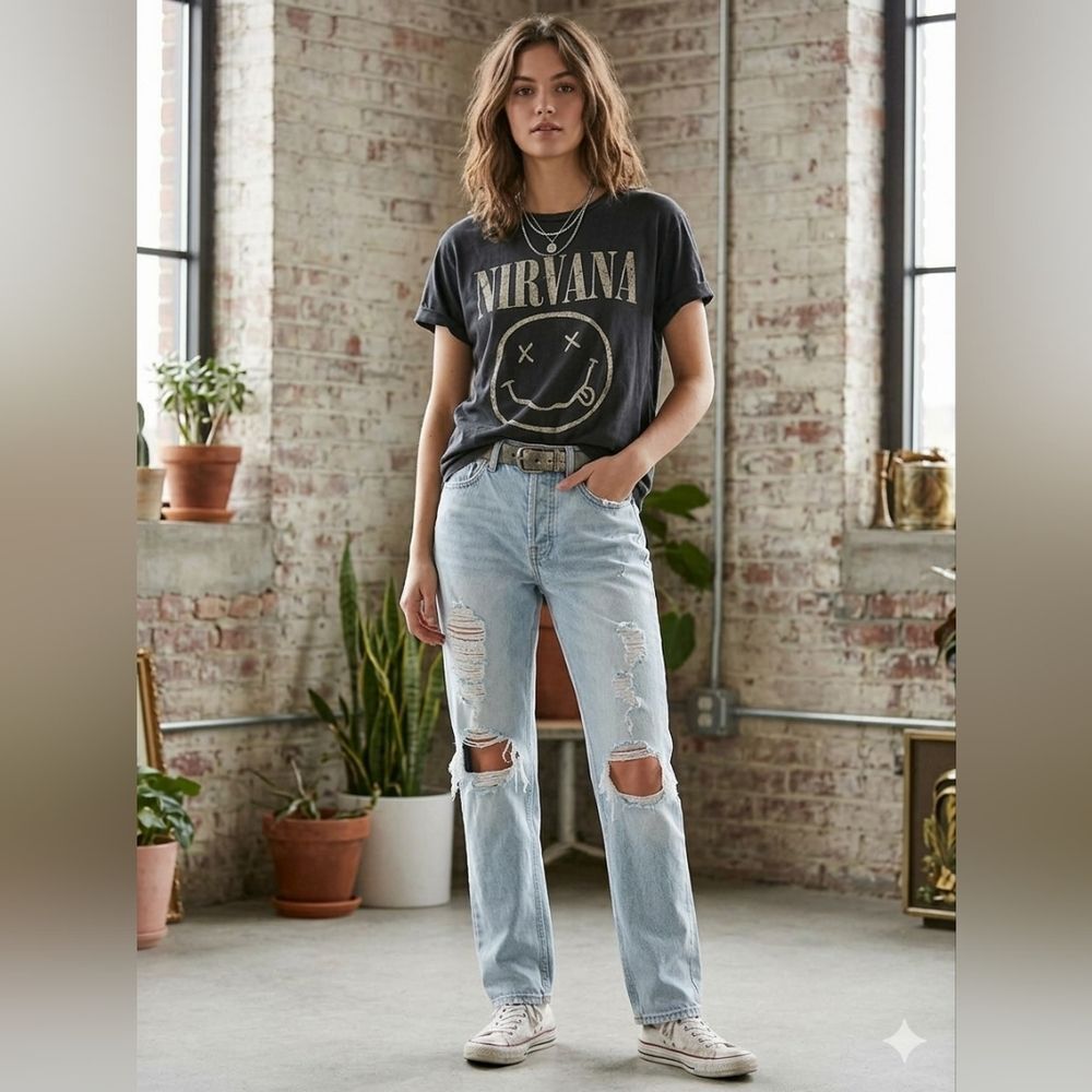 BDG Light Blue Distressed Boyfriend Jeans